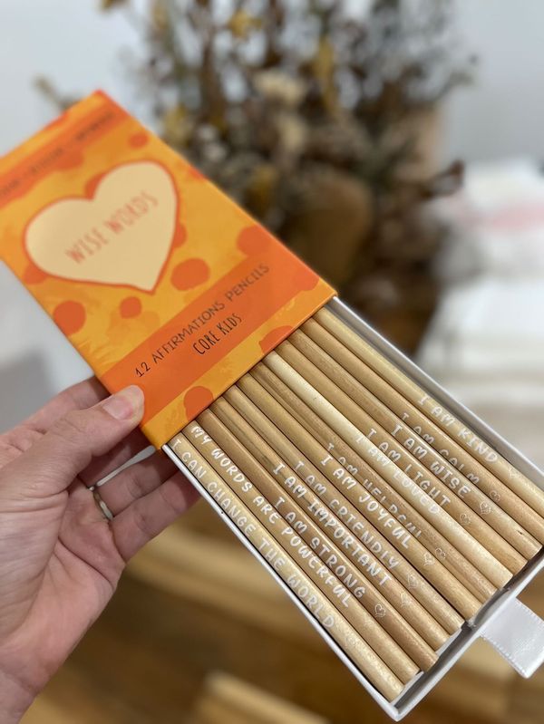 Wise Words affirmation colouring pencils